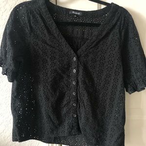 Madewell eyelet top